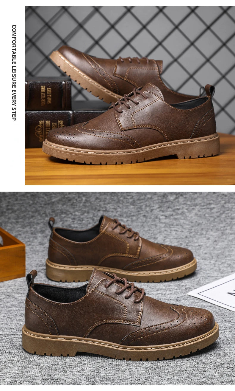 2024 New Men Oxford Shoes Luxury High Quality Brogue Dress Shoes for Men Classic Business Leather Shoes Fashion Men Casual Shoe