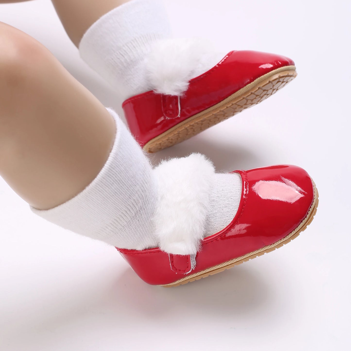 Spring and Autumn Girl Baby Shoes Classic Fashion Red Theme Cute Bow Princess Shoes Rubber Sole Anti slip Comfortable Walking Sh