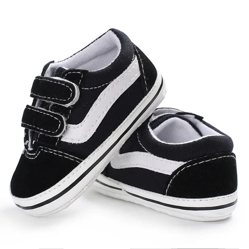 Baby Unisex Canvas Sneakers Classic Stripes Casual Baby Boy Girl Shoes Anti-slip Soft First Walkers Infant Baby Shoes