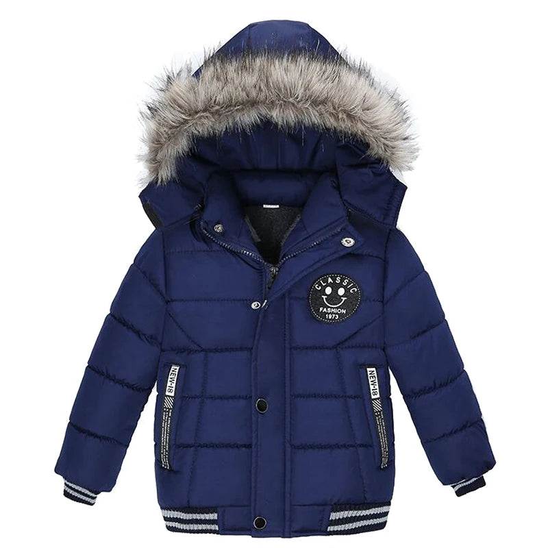 2 3 4 5 6 Years Winter Baby Boys Jacket Classic Keep Warm Fashion Girls Coat Hooded Zipper Outerwear Birthday Gift Kids Clothes