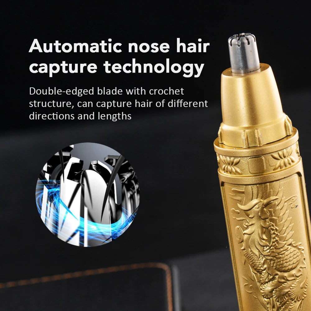 Ear and Nose Hair Trimmer for Men 360 Rotating Dual-Blade Electric Shaver Professional Ear Nose Hair Clipper Facial Hair Removal