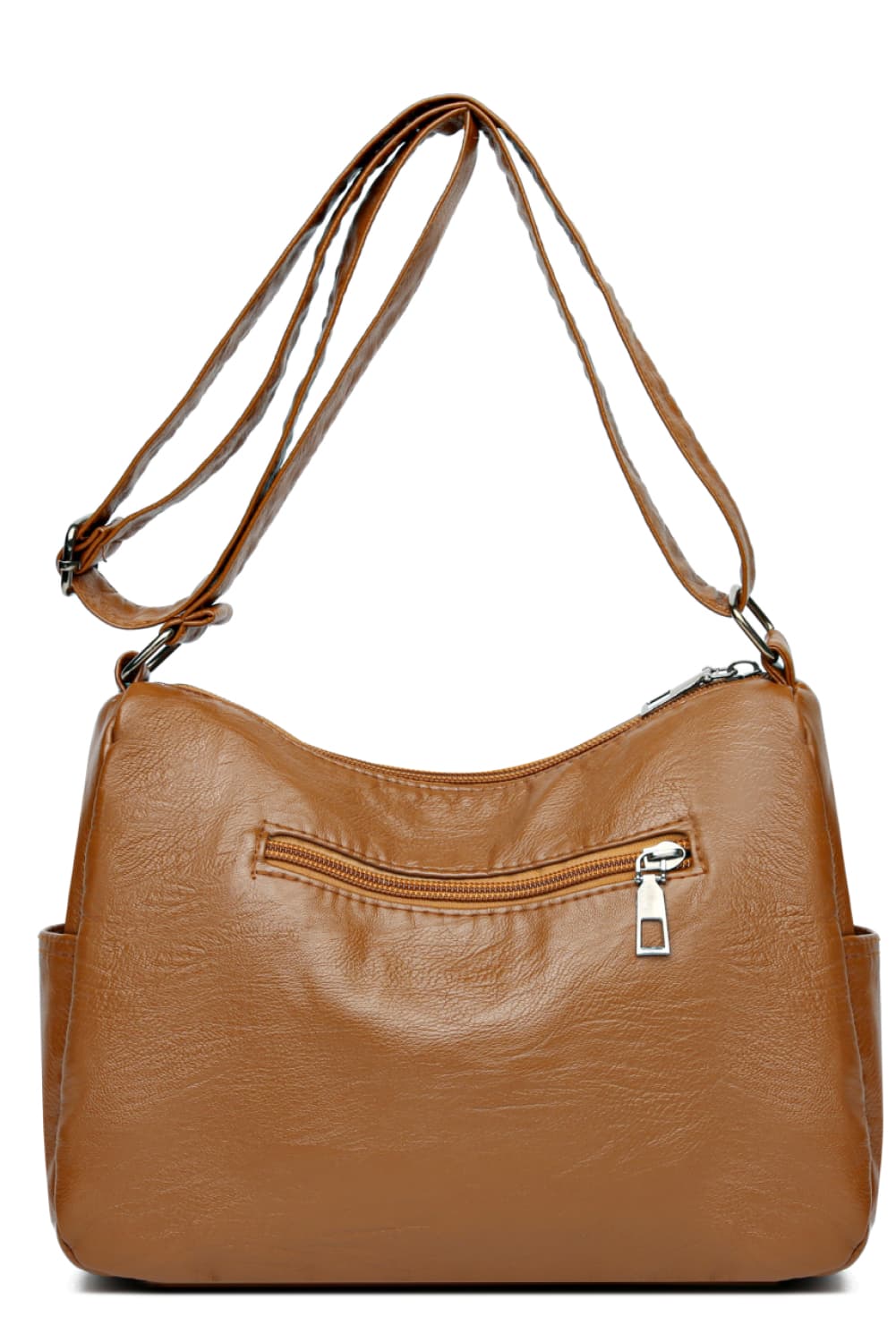 Multi-Pocket PU Leather Crossbody Bag