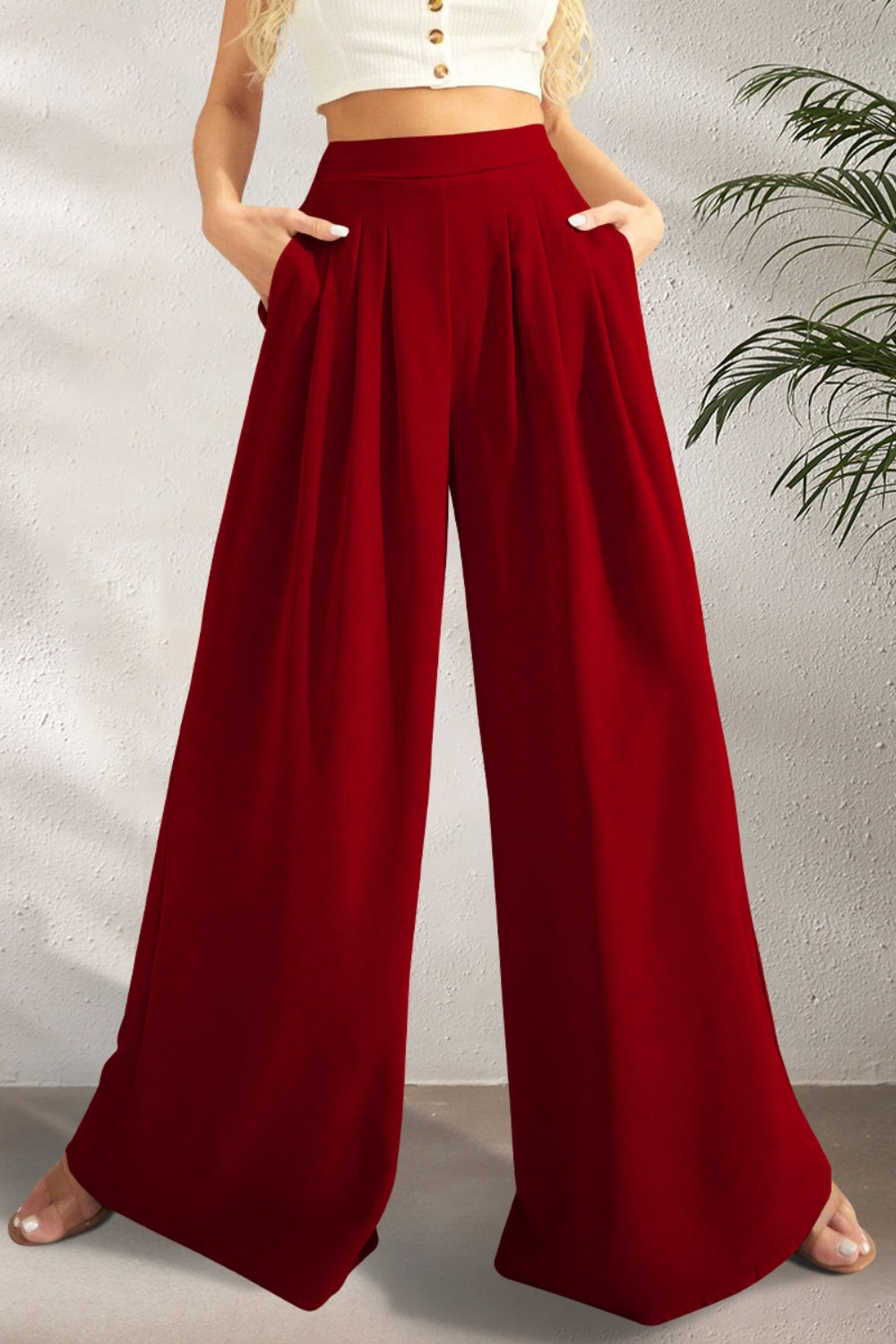 FAM-FAM High Waist Wide Leg Pants